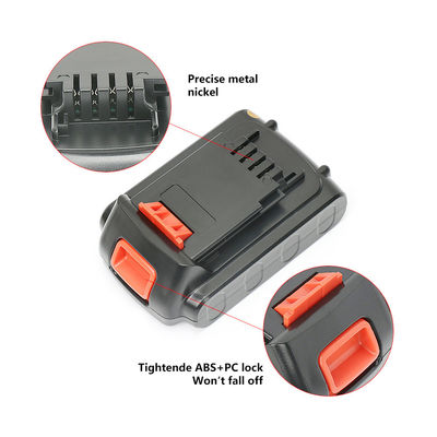 재충전 가능한 블랙 & 데커 전력 도구 배터리 20V 3000mAh 리온 전지